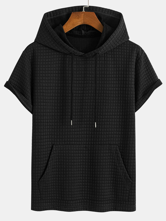 Kangaroo Pocket Waffle Hooded T-Shirt