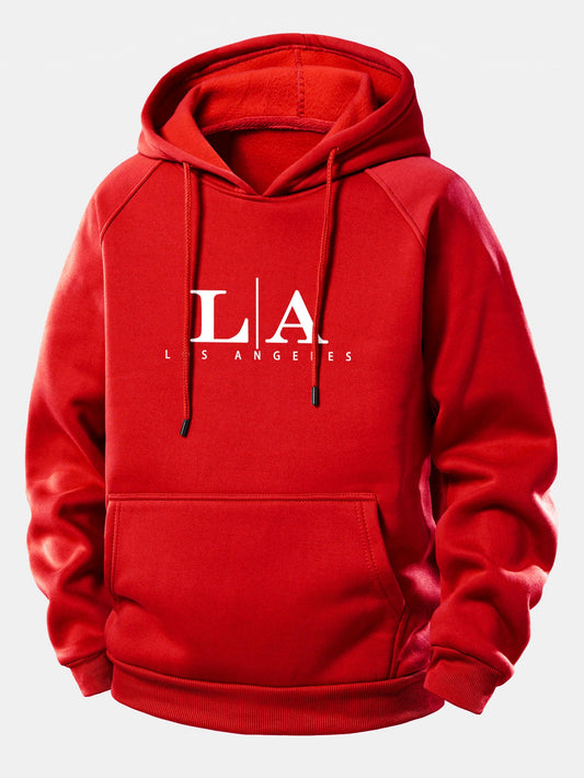 Los Angeles Print Drawstring Hoodie