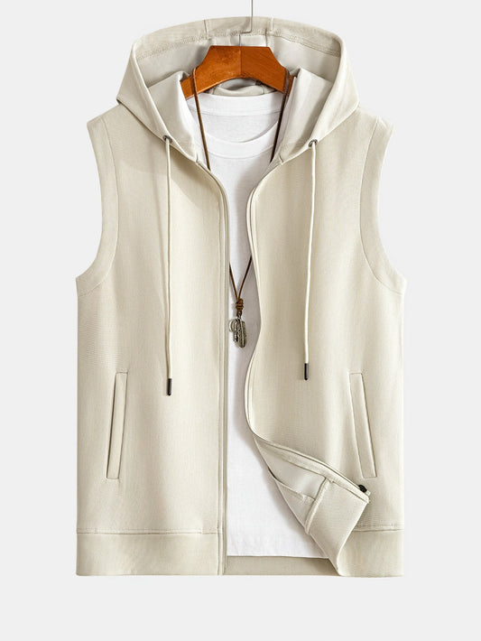 Waffle Sleeveless Hoodie