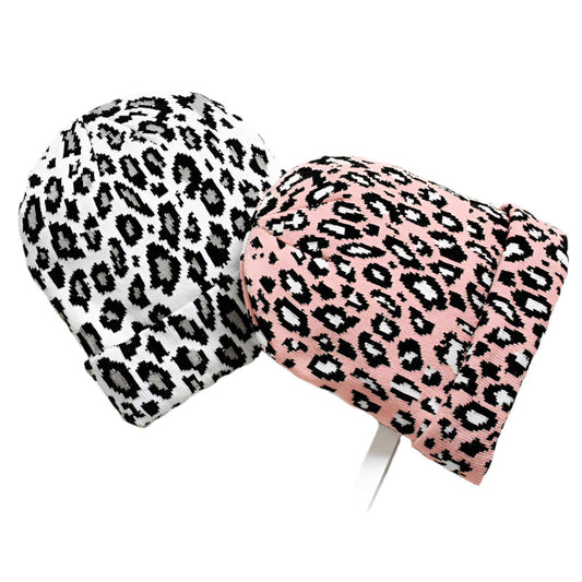 Mayberry Leopard Print Wool Knit Stocking Cap