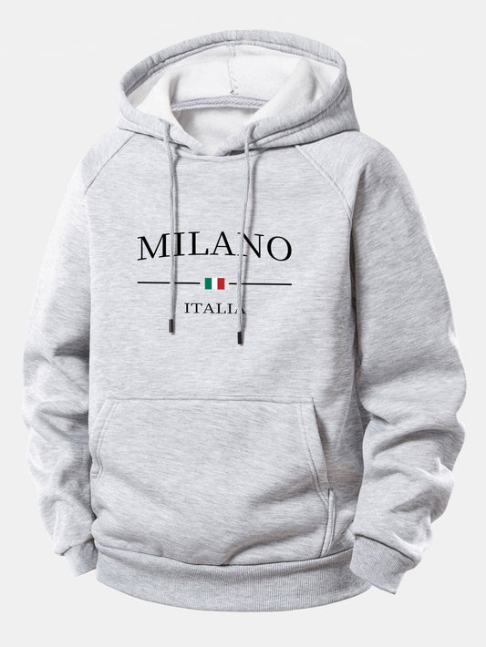 Milano Print Drawstring Hoodie
