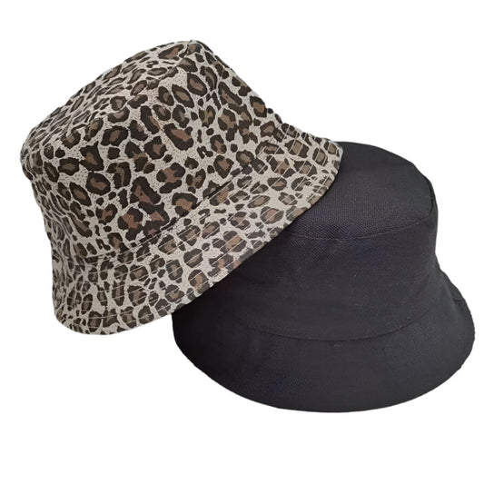 Claremore Leopard Print Double-Sided Cotton Bucket Hat – Japanese Korean Sweet Style