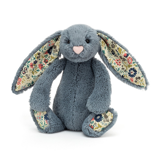 Jellycat Bashful Bunny Blossom Dusky Blue Little (Small) 18cm
