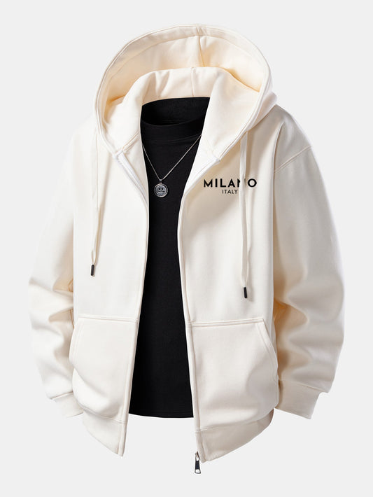 Milano Print Zip-Up Hoodie
