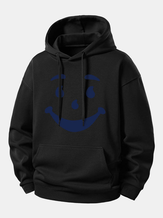 Smiley Face Print Relax Fit Hoodie