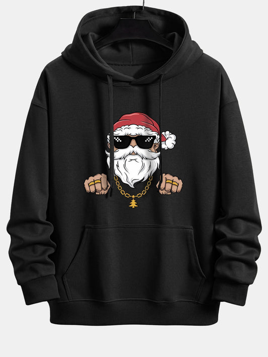 Hip Hop Santa Claus Print Relax Fit Hoodie