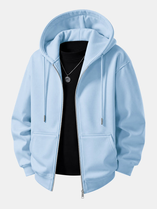 Relaxed Fit Zip Up Hoodie