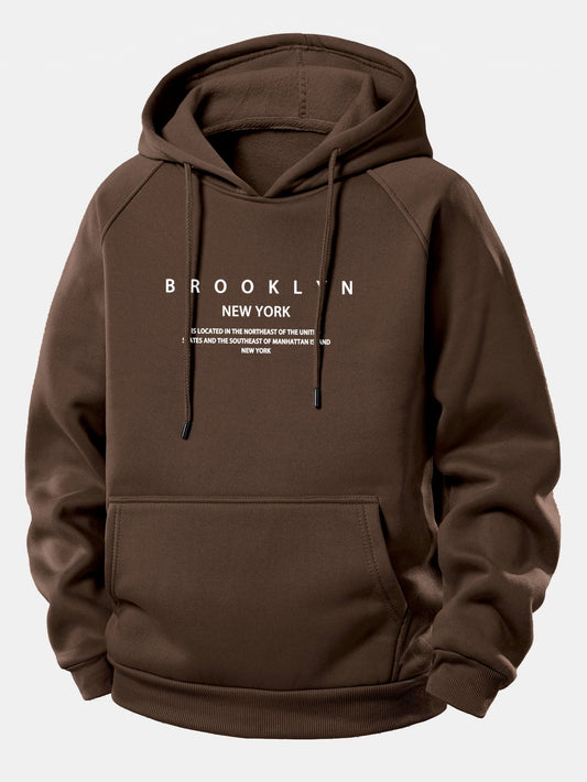 Brooklyn Print Drawstring Hoodie