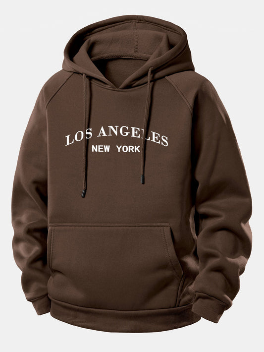 Los Angeles Print Drawstring Hoodie