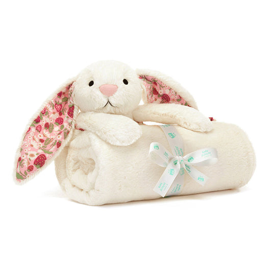Jellycat Blossom Cream Bunny 'Berry' Blankie