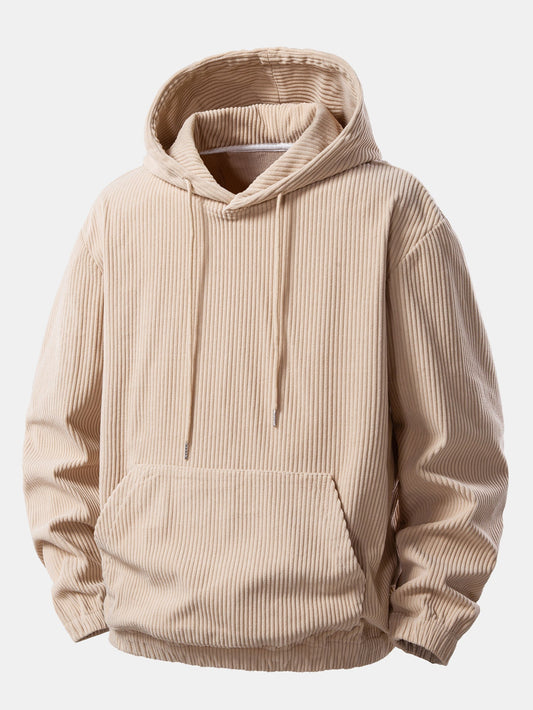 Corduroy Hoodie With Kangaroo Pocket