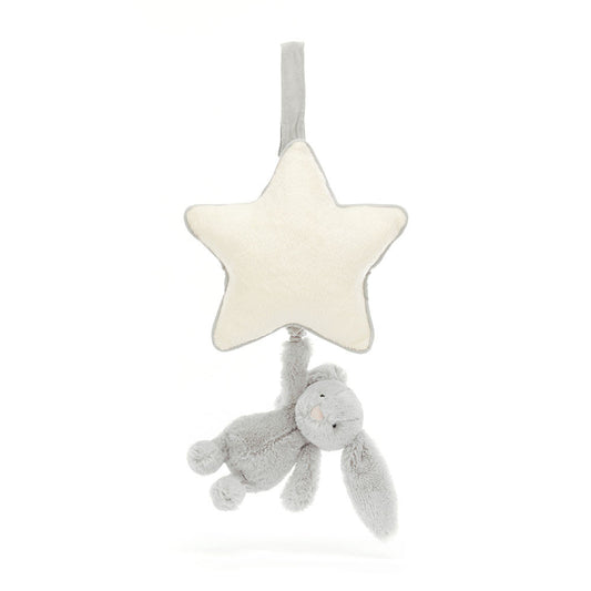 Jellycat Musical Pull Bashful Silver Bunny 30cm