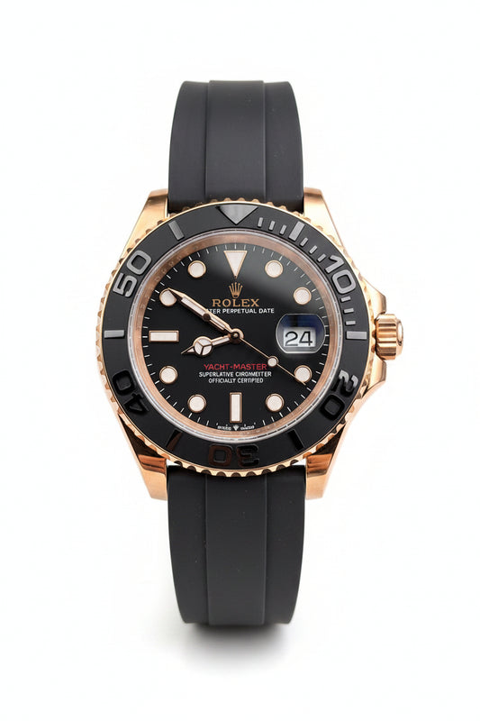 Rolex Yacht-Master Everose Gold – Black Dial Oysterflex Rubber Strap
