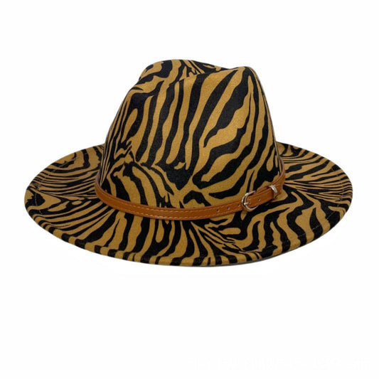 Sanderson Animal Print Felt Fedora Hat with Band