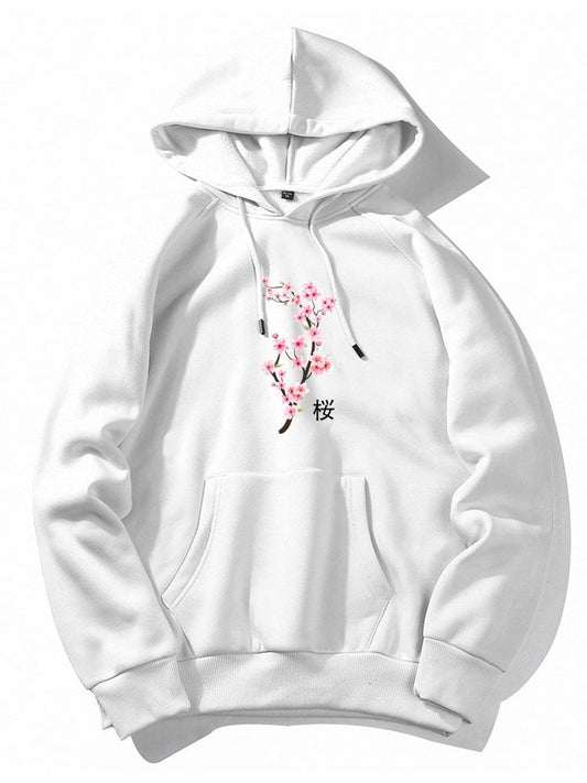 Cherry Blossoms Print Hoodie