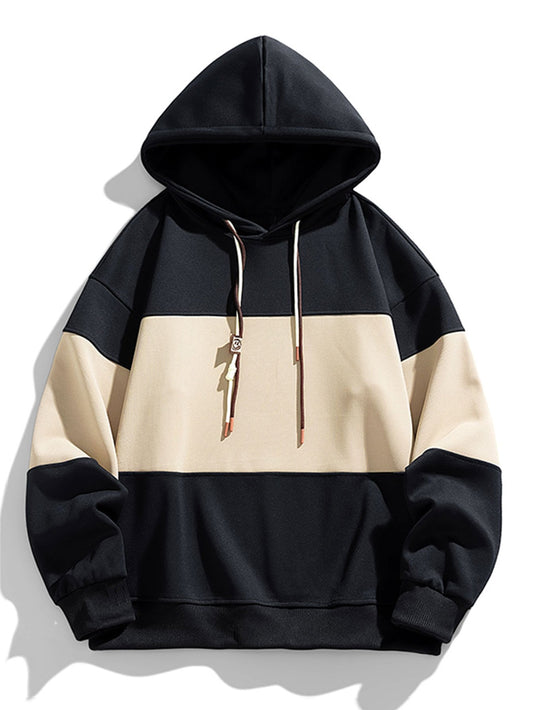 Relax Fit Color Block Hoodie