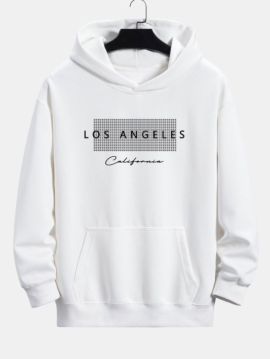 Los Angeles Checkered Print Relax Fit Hoodie