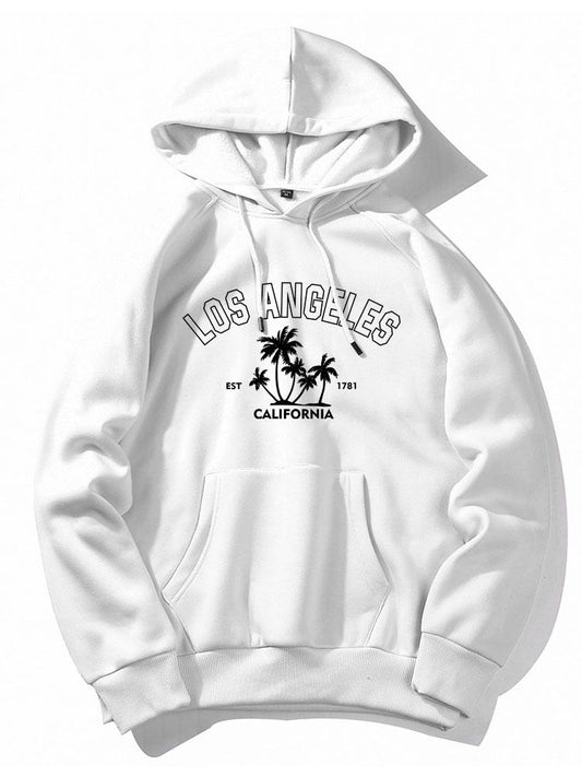 Los Angeles Palm Tree Print Hoodie