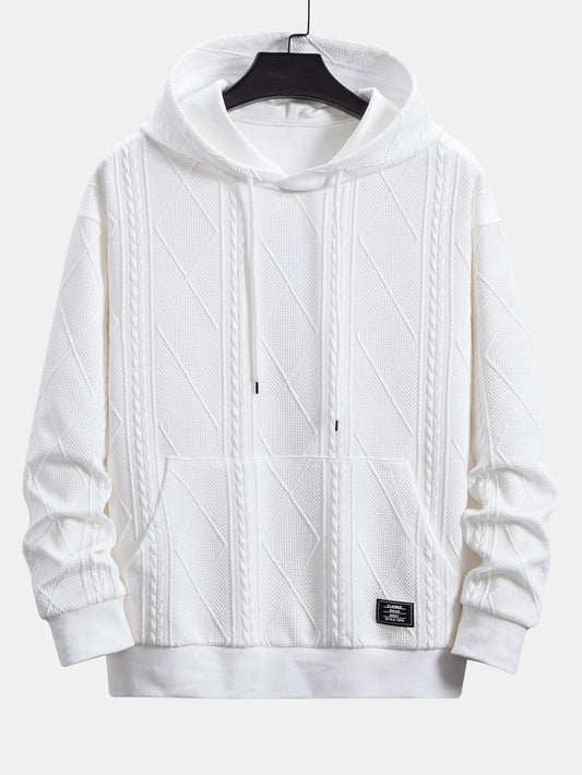 Relax Fit Geometric Jacquard Hoodie
