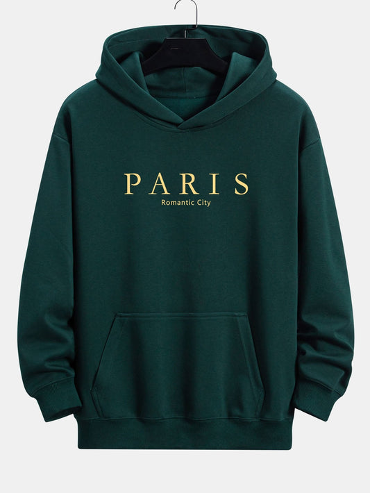 Paris Slogan Print Relax Fit Hoodie