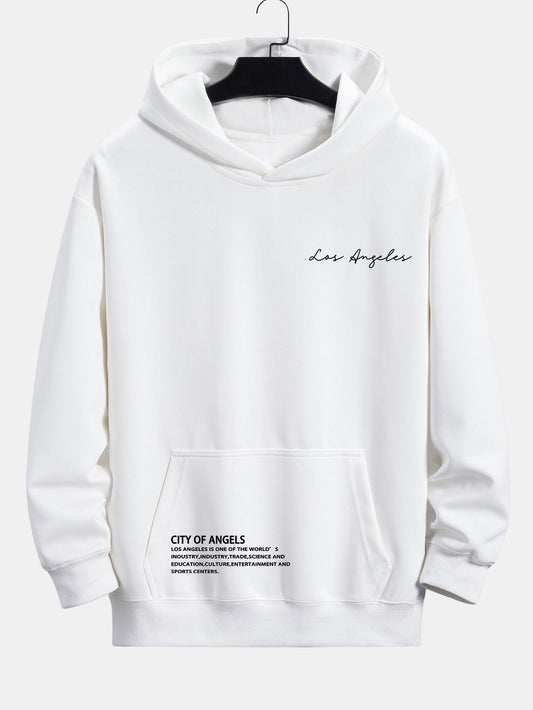Los Angeles Slogan Print Relax Fit Hoodie